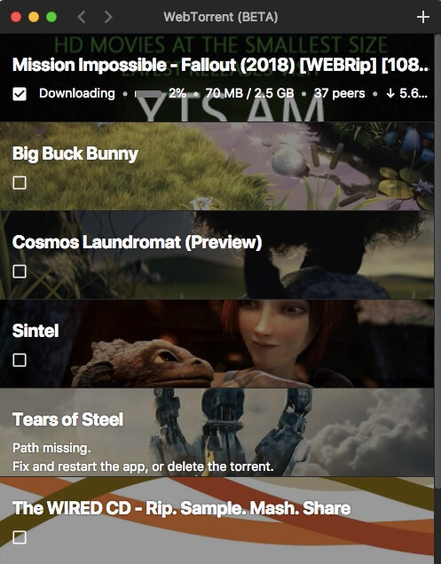 Test de Webtorrent