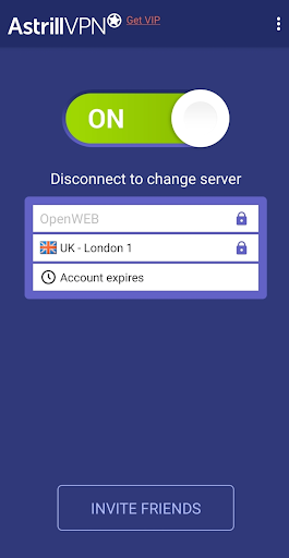 Astrill vpn android app interface screenshot