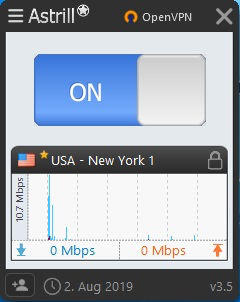 Astrill vpn desktop app interface screenshot