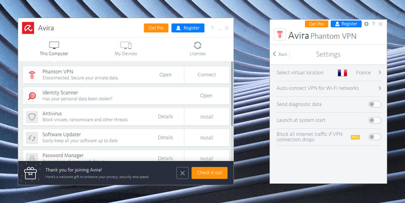 install avira phantom vpn