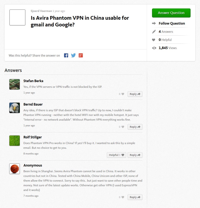 avira vpn in china