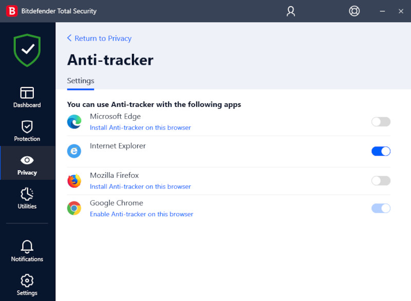 Bitdefender anti-tracker