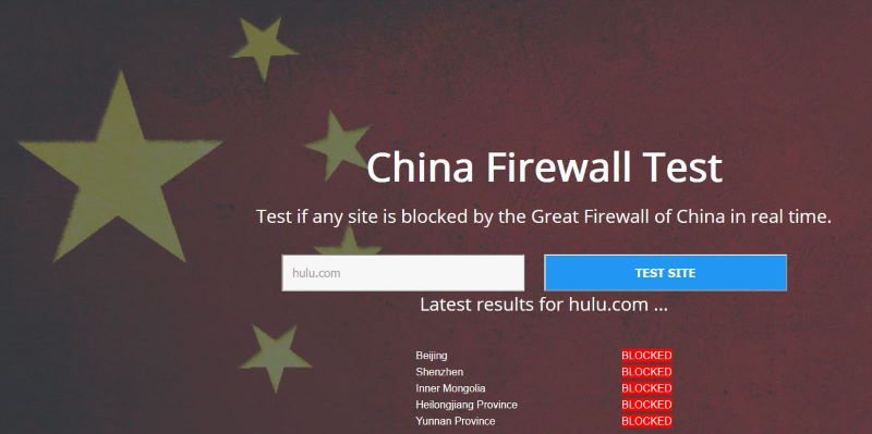 China Firewall test
