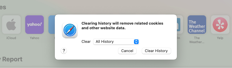 Clear Safari history on Mac