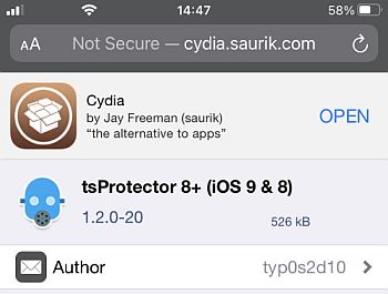 Cydia tProtector app