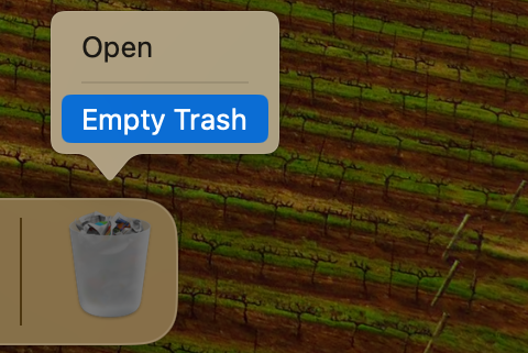 Empty trash on mac