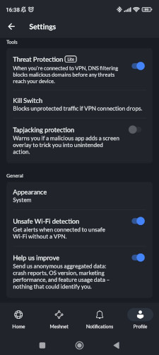 Threat Protection Android app