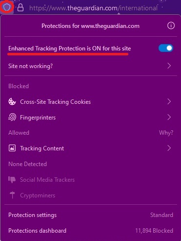 Desactivar bloqueadores de anuncios en Firefox