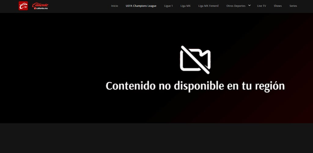 calientetv streaming error