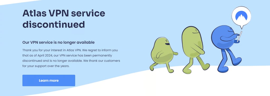 Atlas VPN discontinued on April 24, 2024
