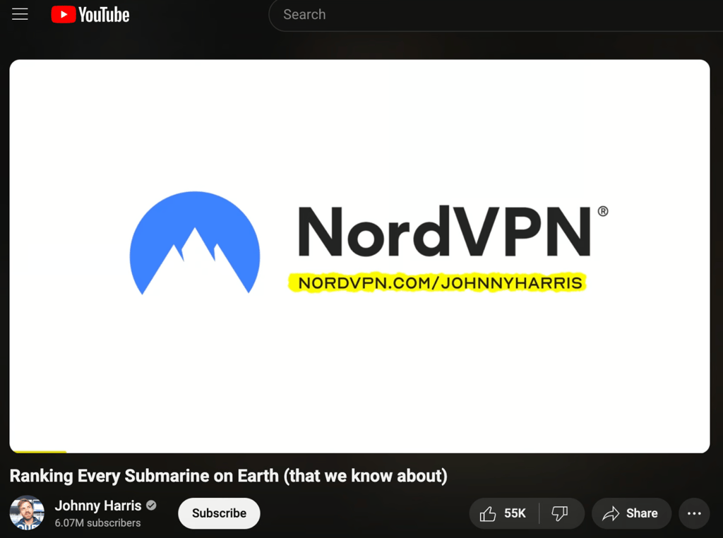 NordVPN YouTube code Johnny Harris