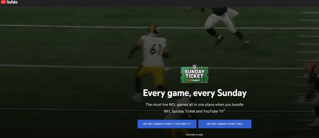 NFL Sunday Ticket on YouTube TV
