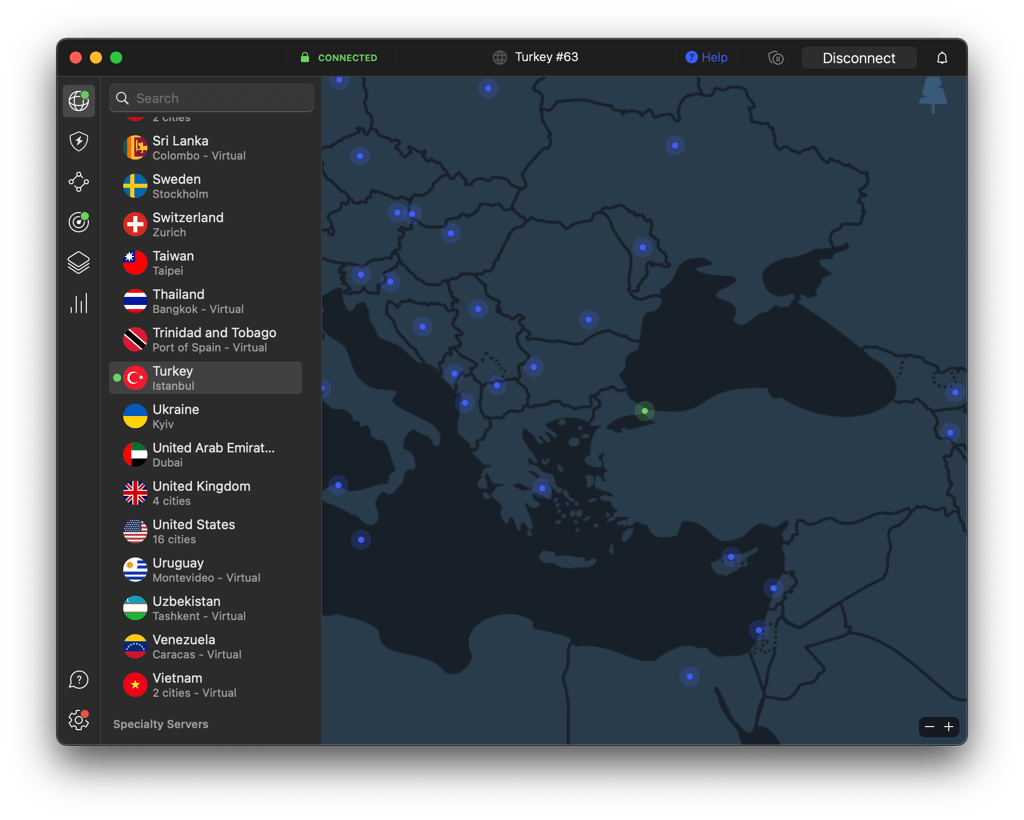 Connect to server in Turkey