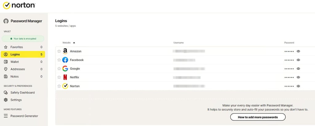 norton password manager