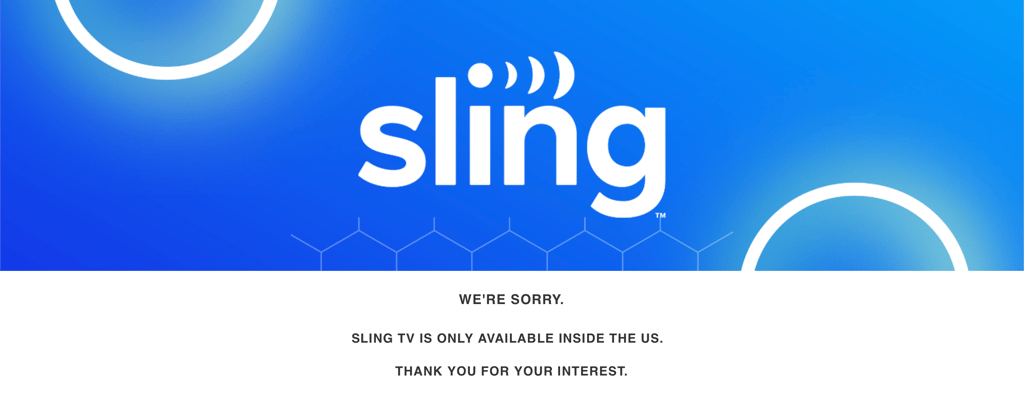 Sling TV only available in the USE