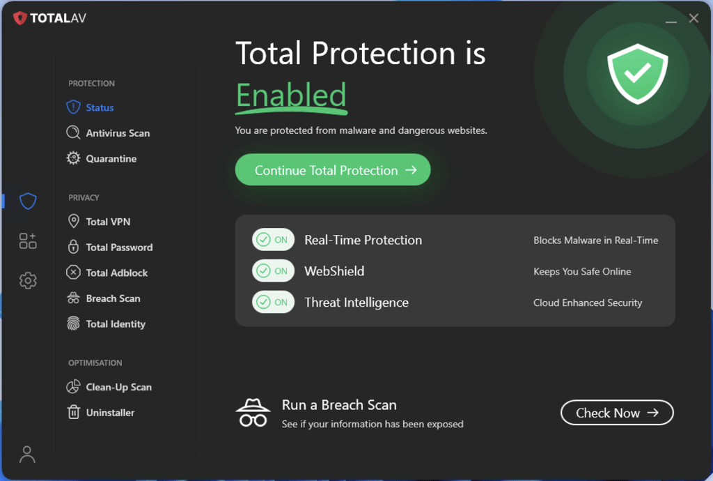 Total AV free features