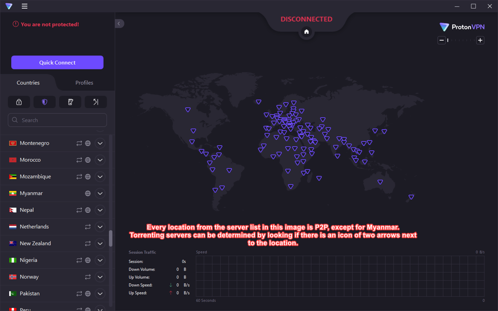 Proton VPN P2P servers