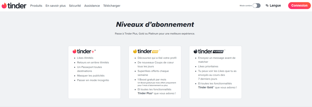 Tinder plans