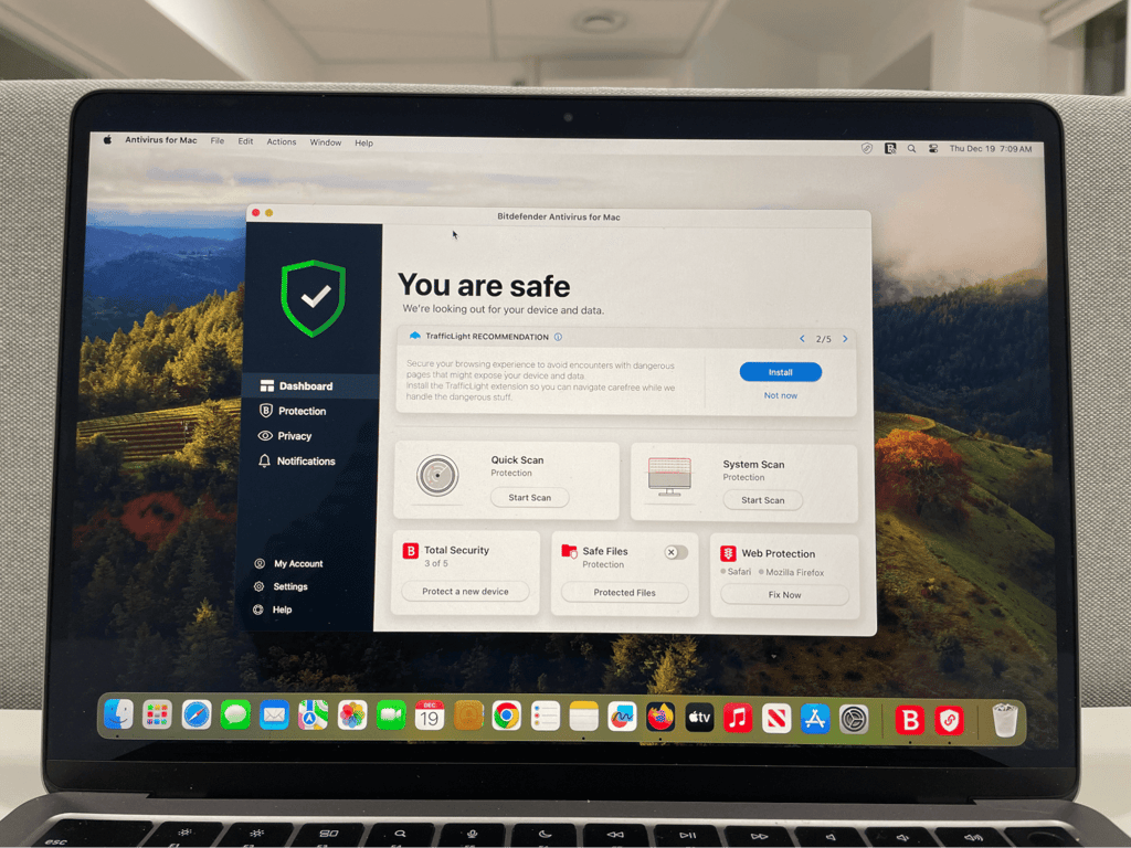 Bitdefender running on a Macbook Air