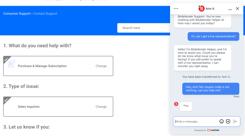 bitdefender vpn support