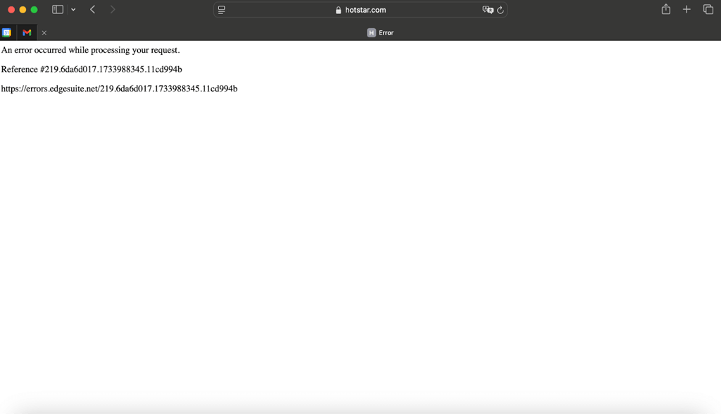 Disney+ Hotstar error message due to geo-restrictions