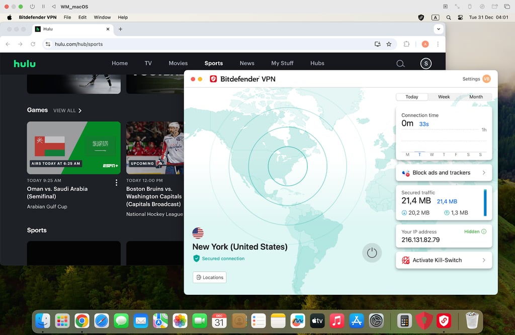Unblocked Hulu with Bitdefender's US server
