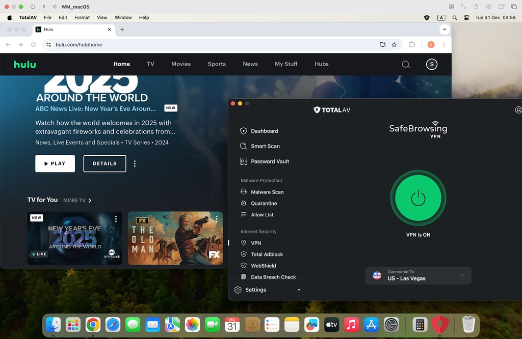 Unblocked Hulu with TotalVPN's US server