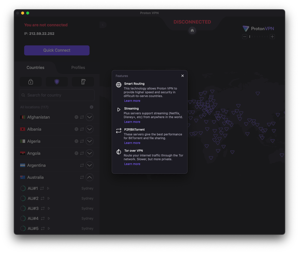 Proton VPN streaming-optimized servers