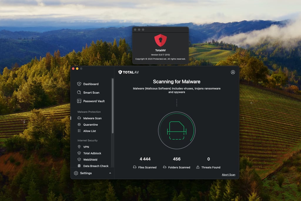 TotalAV running a scan