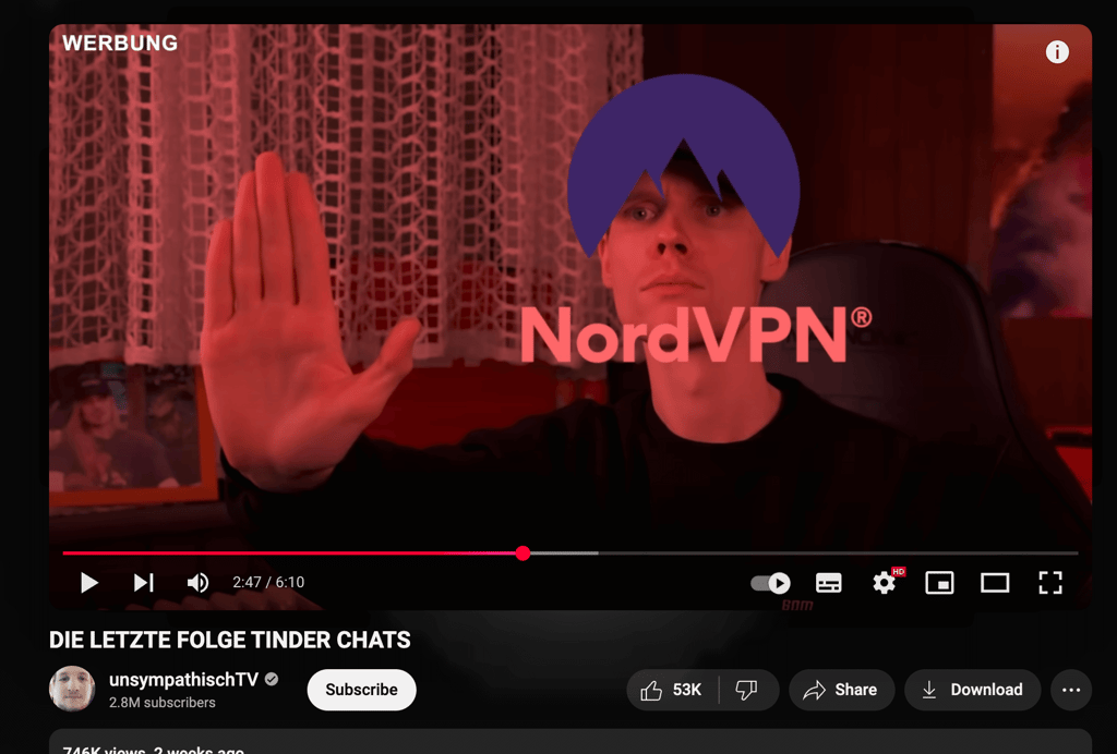 unsympathisch nordvpn code