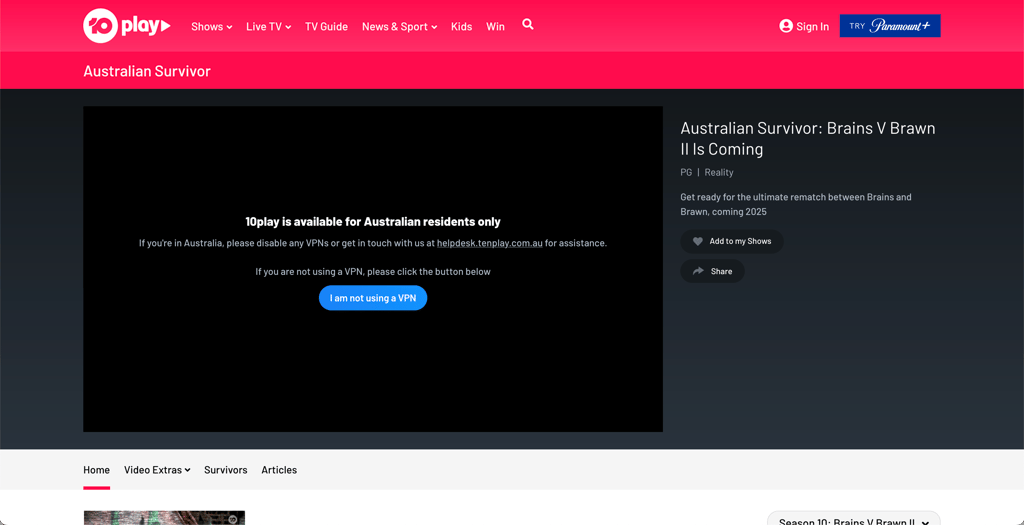10play is available for Australian residents only