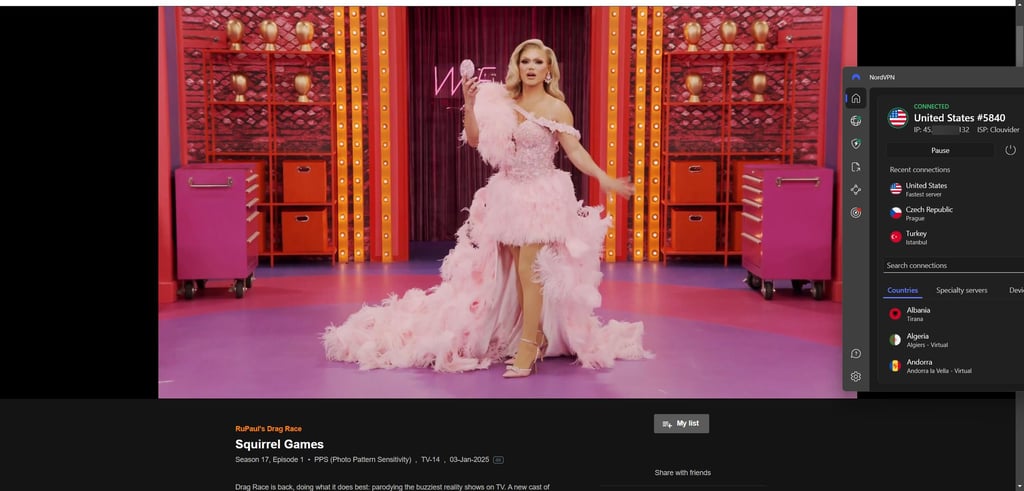RuPauls' Drag Race with VPN
