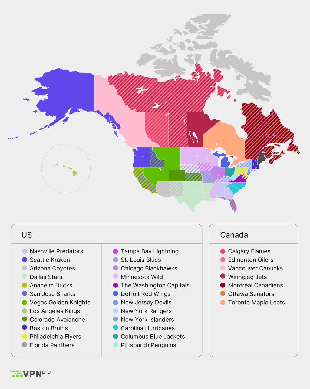 NHL blackout map