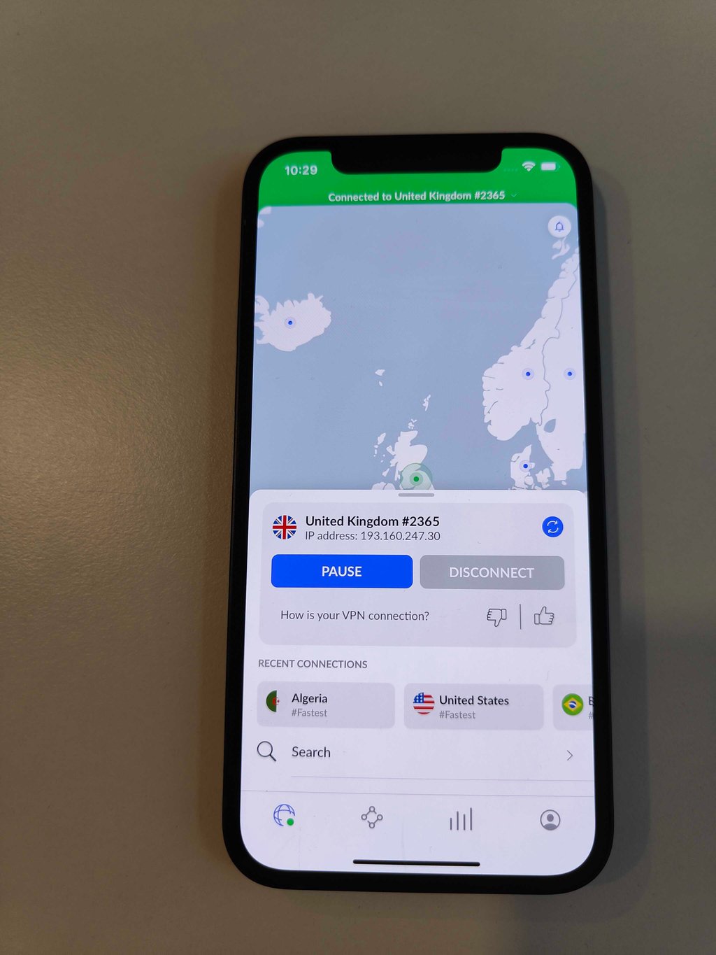 NordVPN mobile app