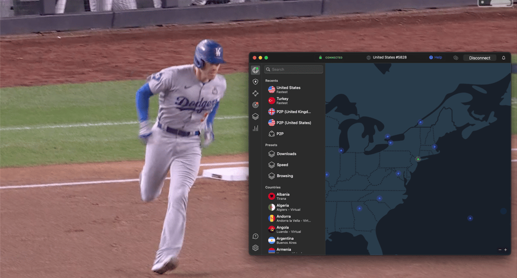NordVPN bypasses sports blackouts