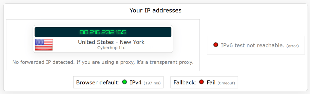 IP leak test NordVPN