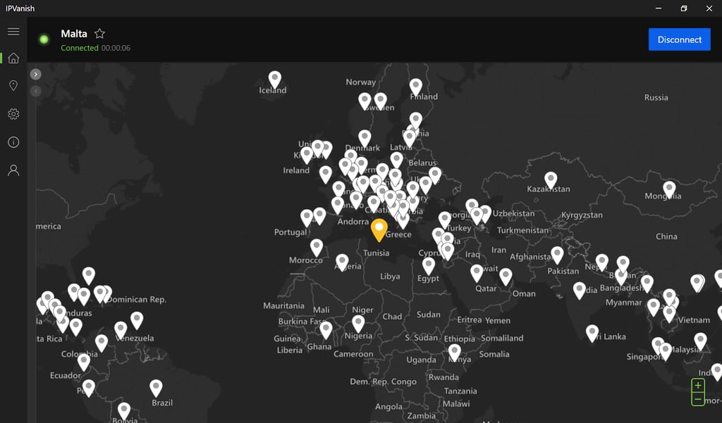 IPVanish servers map Windows