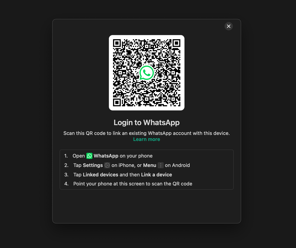 Login to WhatsApp