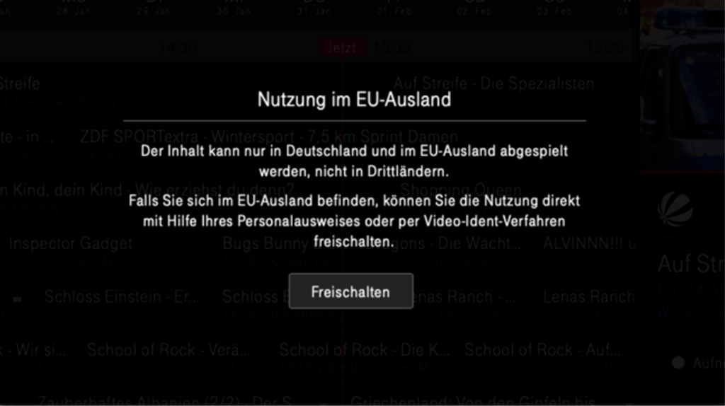 MagentaTV-Fehlermeldung