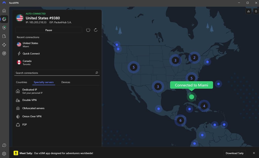 NordVPN servers in Florida, Miami