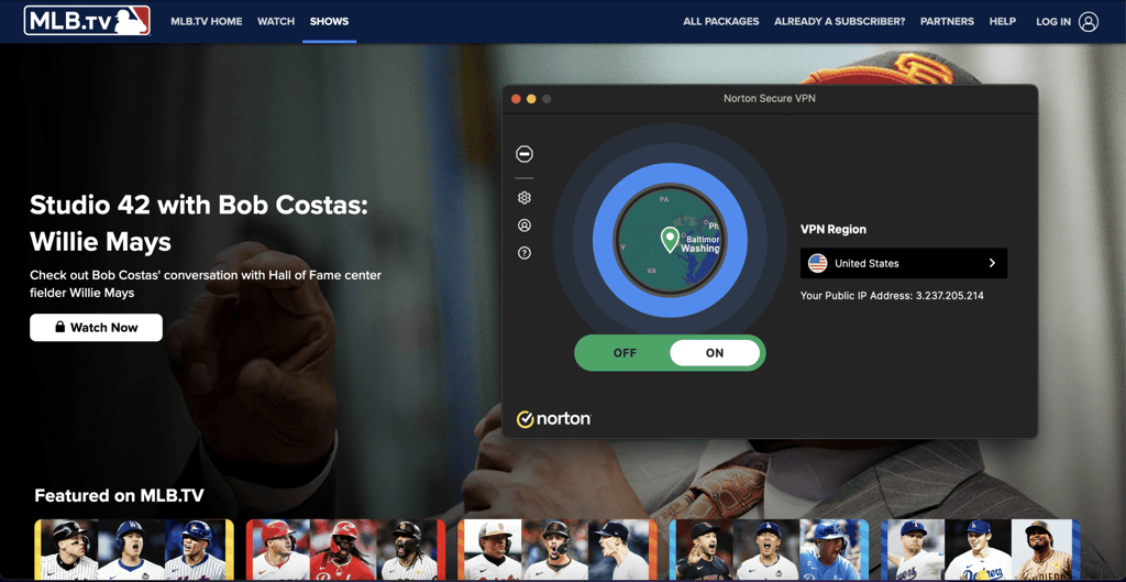 Norton VPN MLB.TV