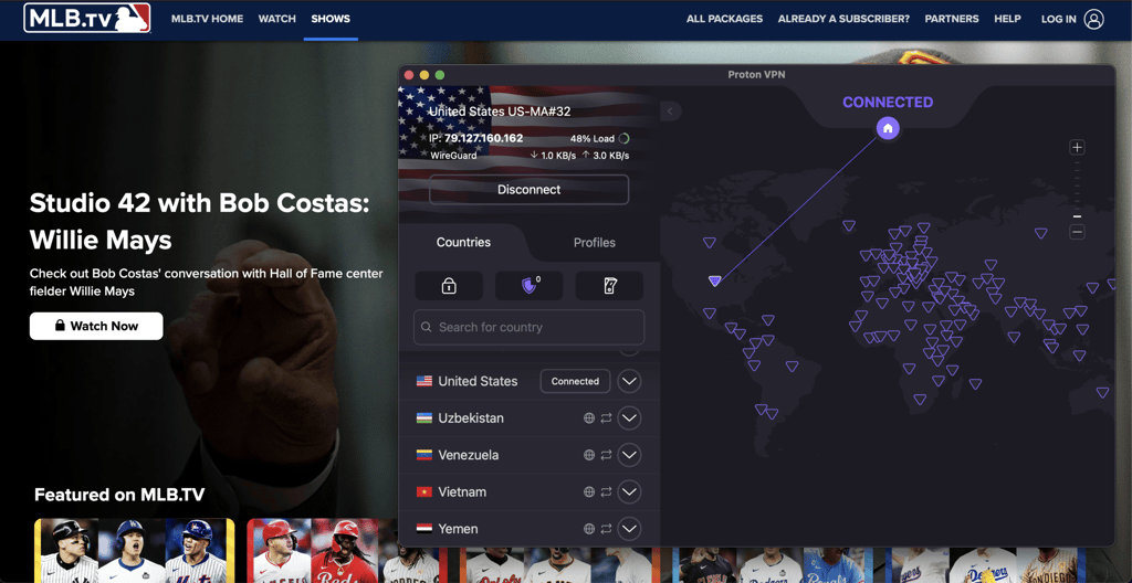 Proton VPN MLB.TV