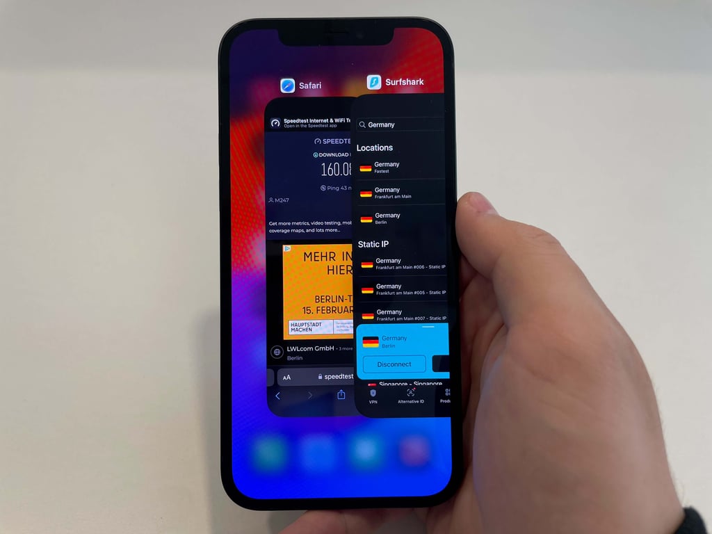 Surfshark Germany speed test