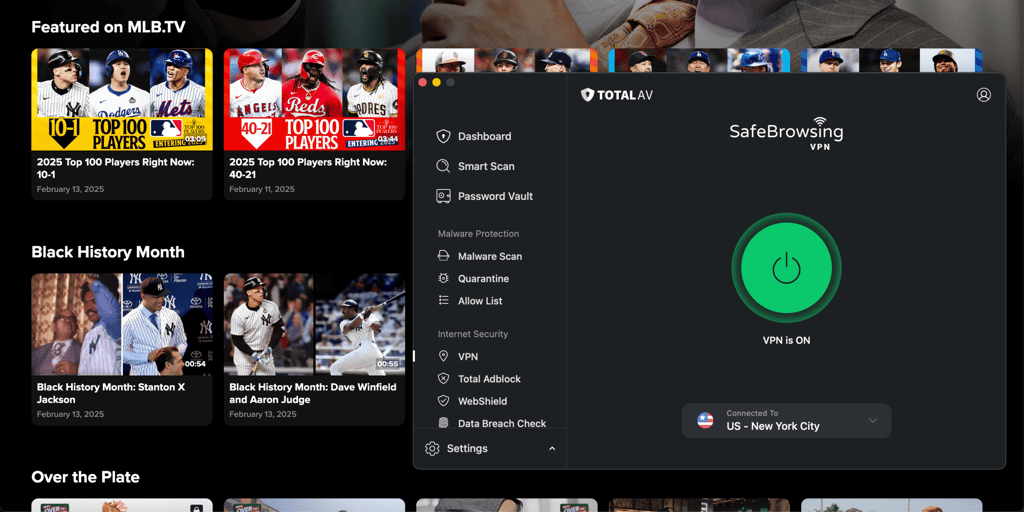 Total VPN MLB.TV