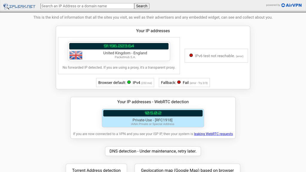 NordVPN leaks check