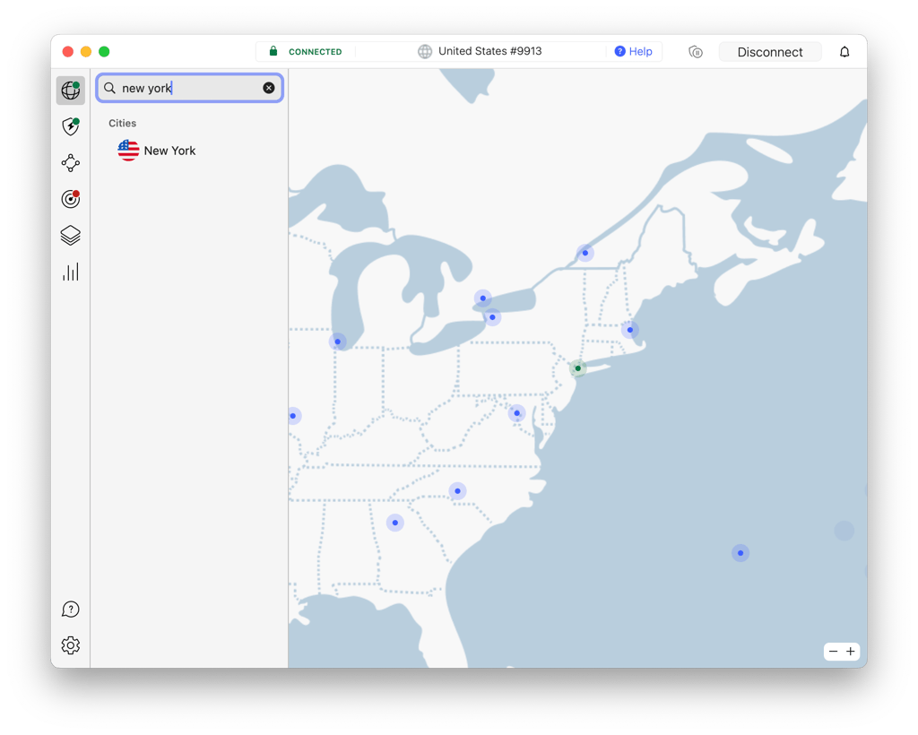 NordVPN connected to NY to unblock XNXX