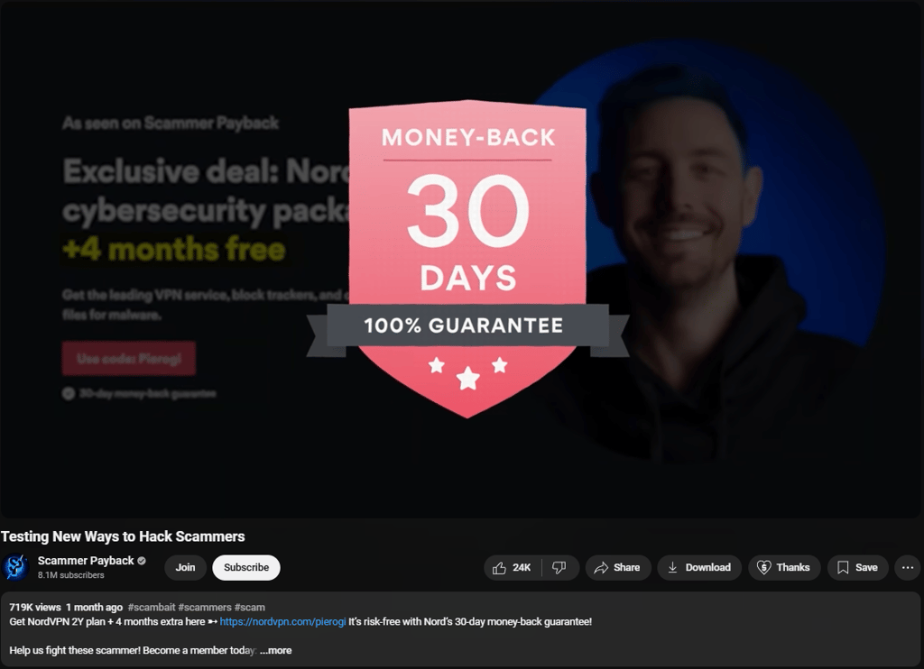 Scammer Payback NordVPN YouTuber code
