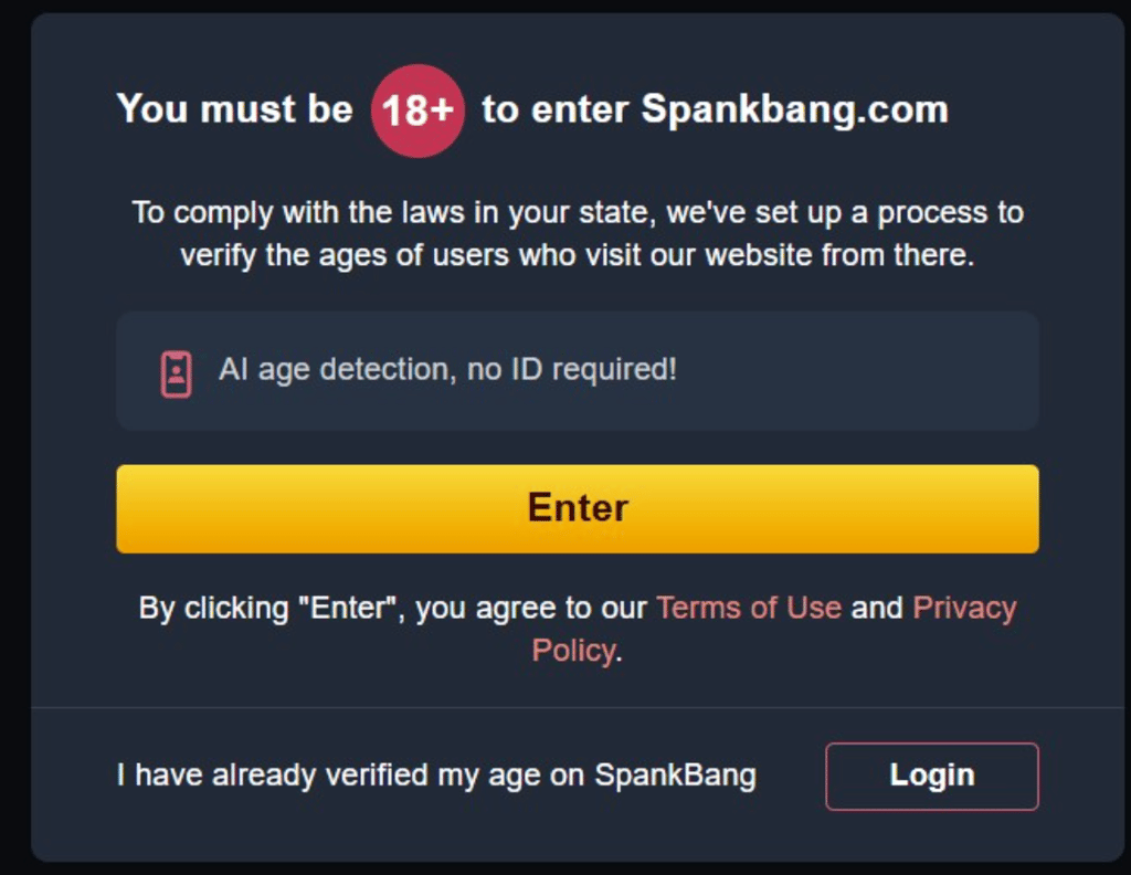 Spankbank requires age-verification in Virginia