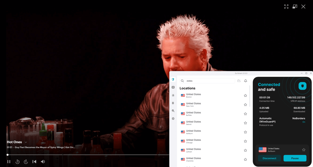 Surfshark unlocked Hulu in the UK
