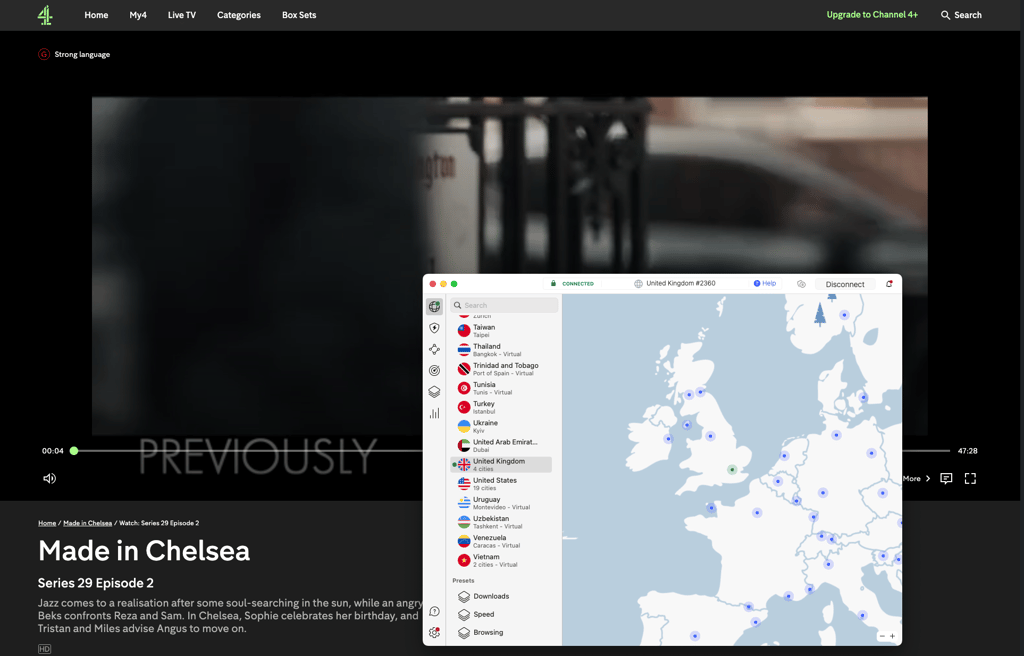 Made in Chelsea streaming with NordVPN